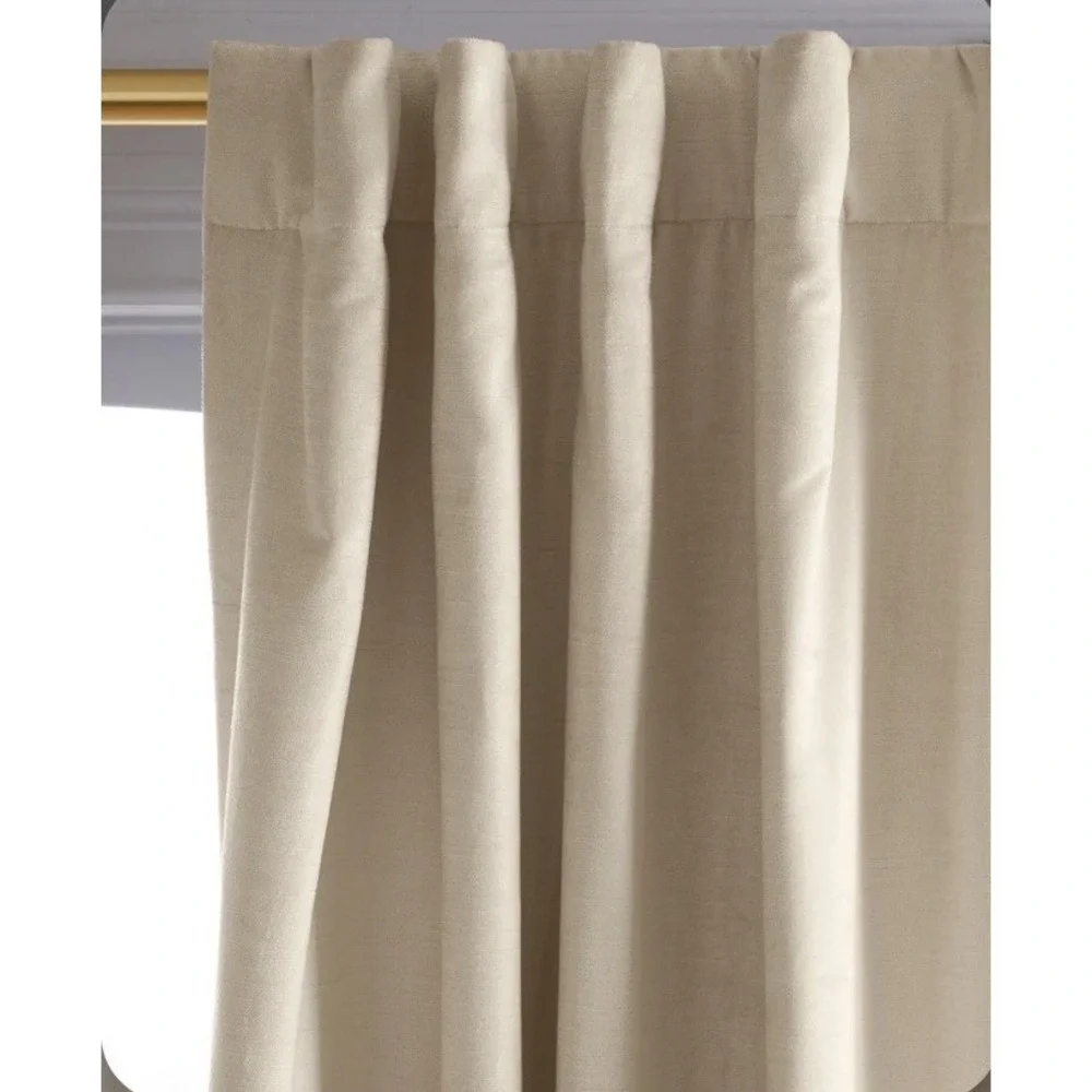 NWOT! Quince Luster Velvet Champagne Blackout Curtain, 48
